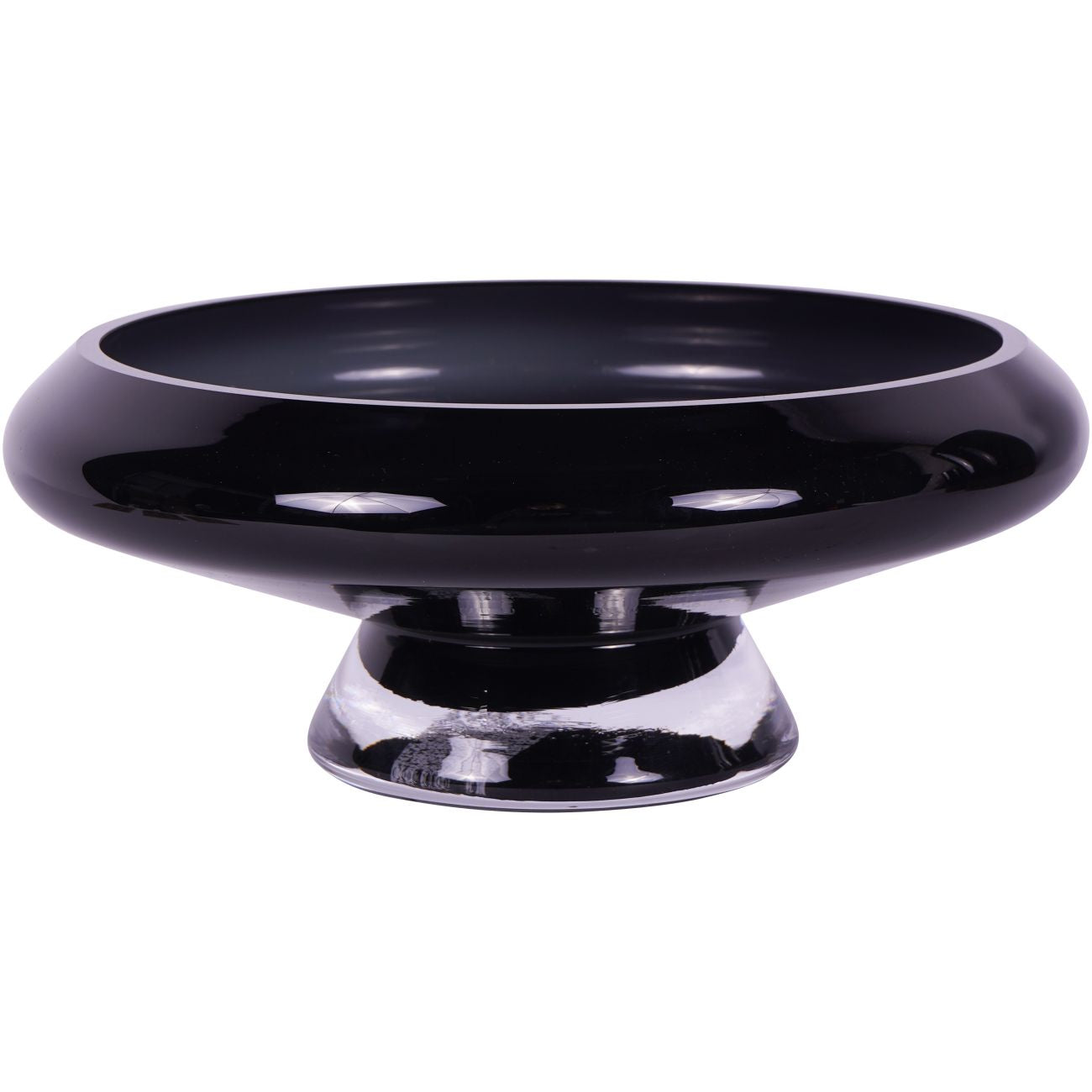 Noir Black Glass Bowl on Stand